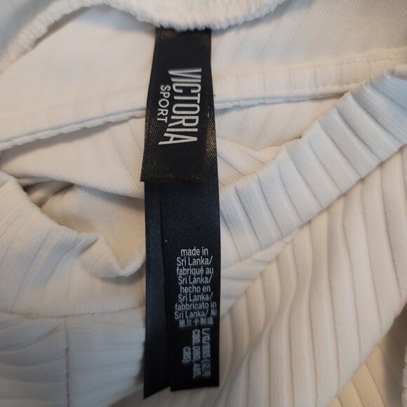 Victoria's Secret PINK Short Sleeve White Open Back Knit Top L - Picture 3 of 4